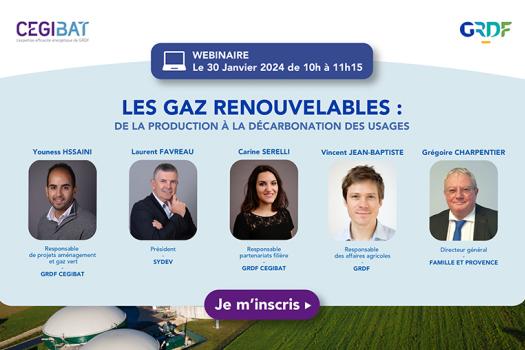 Webinaire GRDF Cegibat gaz renouvelables 30 janvier 2024