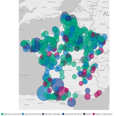 Carte de France intéractive des sites de biométhane