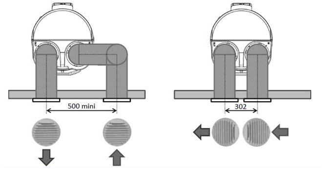 Gainage avec entrée et sortie d’air à l’arrière. Source : document technique CALYPSO - ATALNTIC