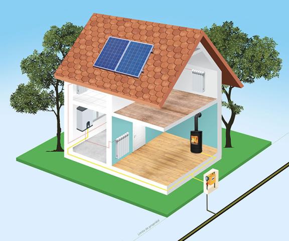 Exemple de schéma d’implantation d’un poêle gaz