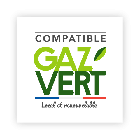 Etiquette "Compatible gaz vert"