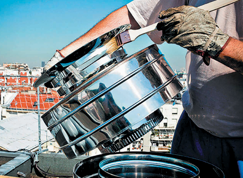 Nettoyage du terminal  au pinceau