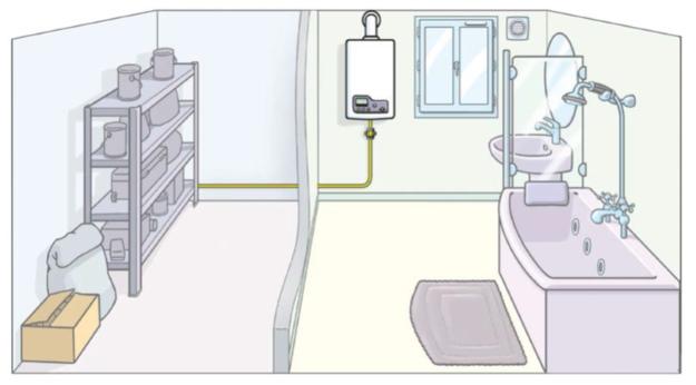 Etat modifié solution 1 : Pose d’une chaudière à circuit de combustion étanche