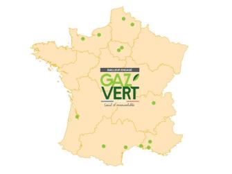 Carte de France lauréats logements gaz vert