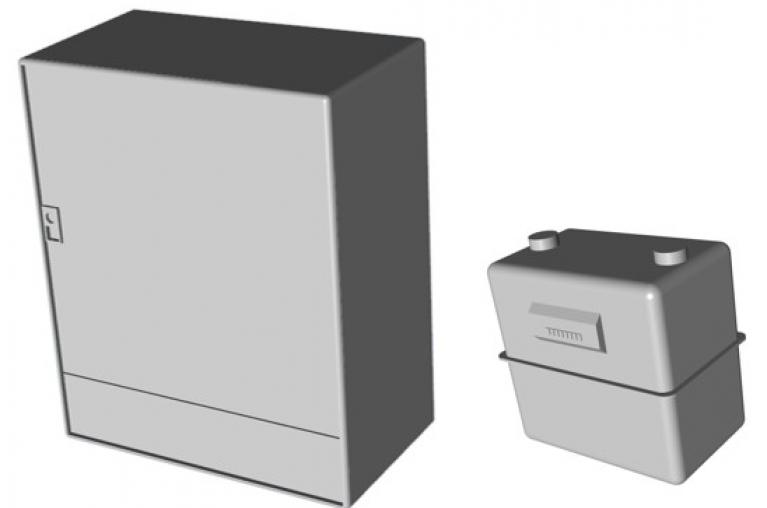 Objets BIM gaz -Trimble Nova - Coffret gaz et compteur gaz