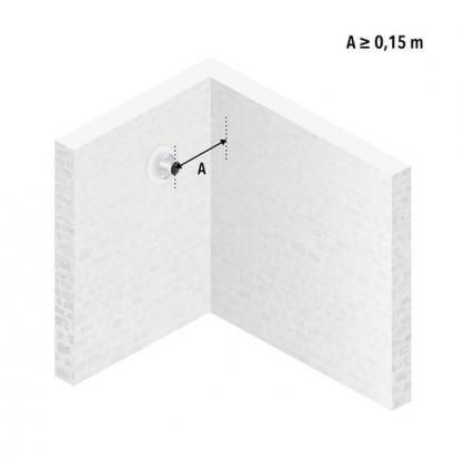 Débouché ventouse à proximité d'un mur