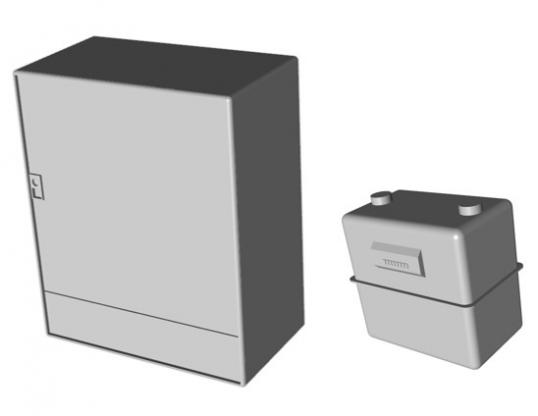 Objets BIM gaz -Trimble Nova - Coffret gaz et compteur gaz