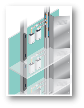Figure 7 : Rénovation d'Alvéoles Techniques Gaz équipées d’appareils de type C desservis par un 3CEp