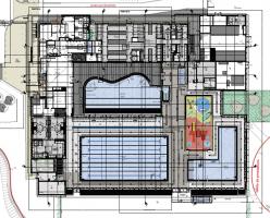 Plan de la façade sud Piscine Vincennes